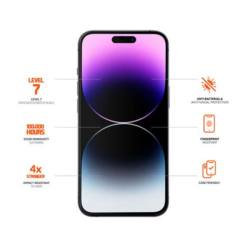 iPhone 15 Plus/15 Pro Max, Mountain Ultra, 2.5D, antimikrobielles Schutzglas