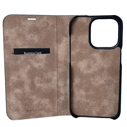iPhone 15 Plus, Marc schwarz, Book-Cover Echtleder