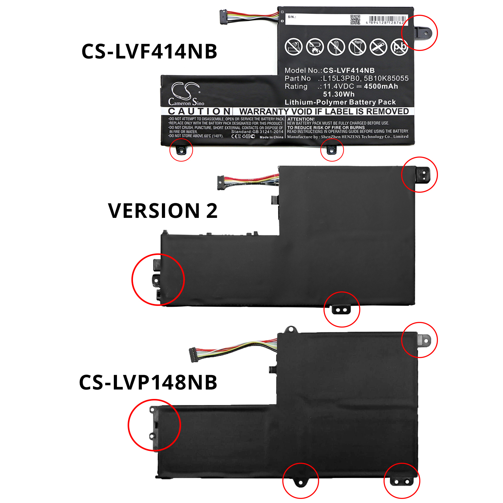 Akku ersetzt L15L3PB0 Typ B passend für Lenovo Flex 4 1470, Yoga 520-14IKBR