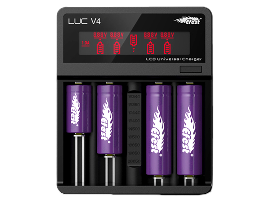 Efest LUC V4 Ladegerät für 3,6V -3,7V Li-Ionen Akkus Neueste Version 2.0