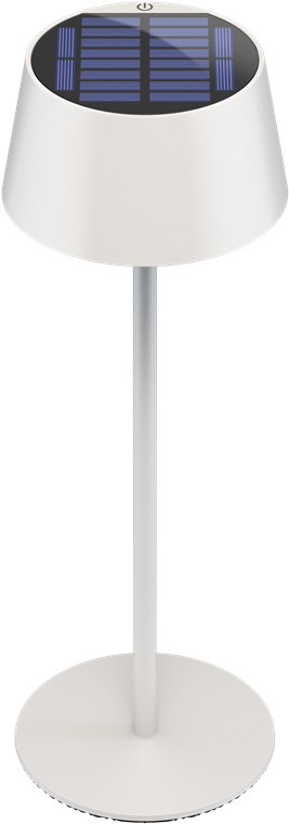 Solar LED Tischleuchte dimmbar weiss IP44 Schutzstandard für den Aussenbereich