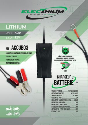 Electhium Motorrad-Batterieladegeräte für Lithium und Gel Batterien