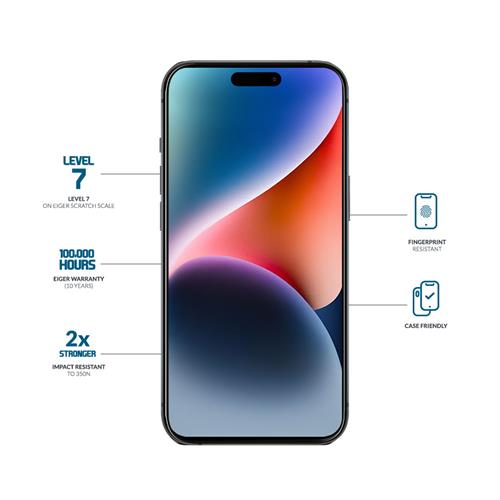 iPhone 15 Displayschutzglas, Mountain Glass Clear Edge