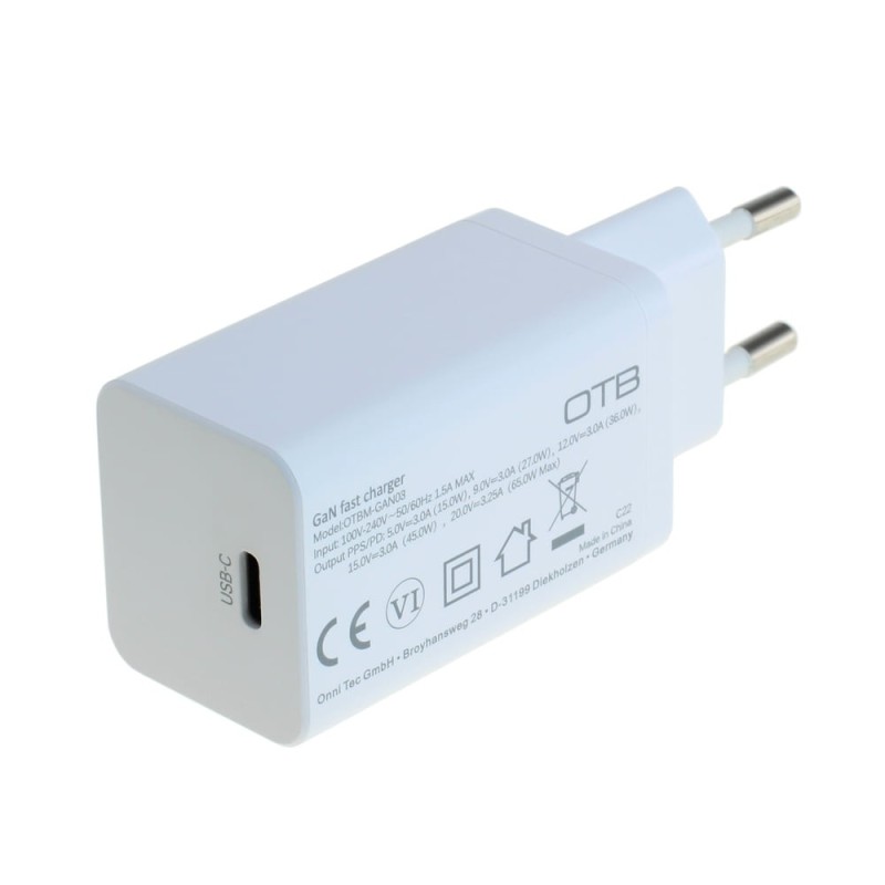 Schnellladegerät USB-C 65W, PD GaN, USB-PD, PPS