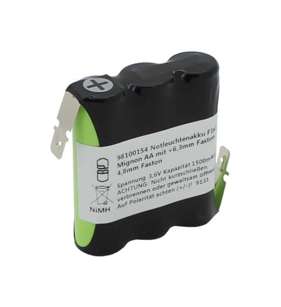 Notleuchtenakku 3.6V 1500mAh, Ni-MH, F1x3 Mignon AA