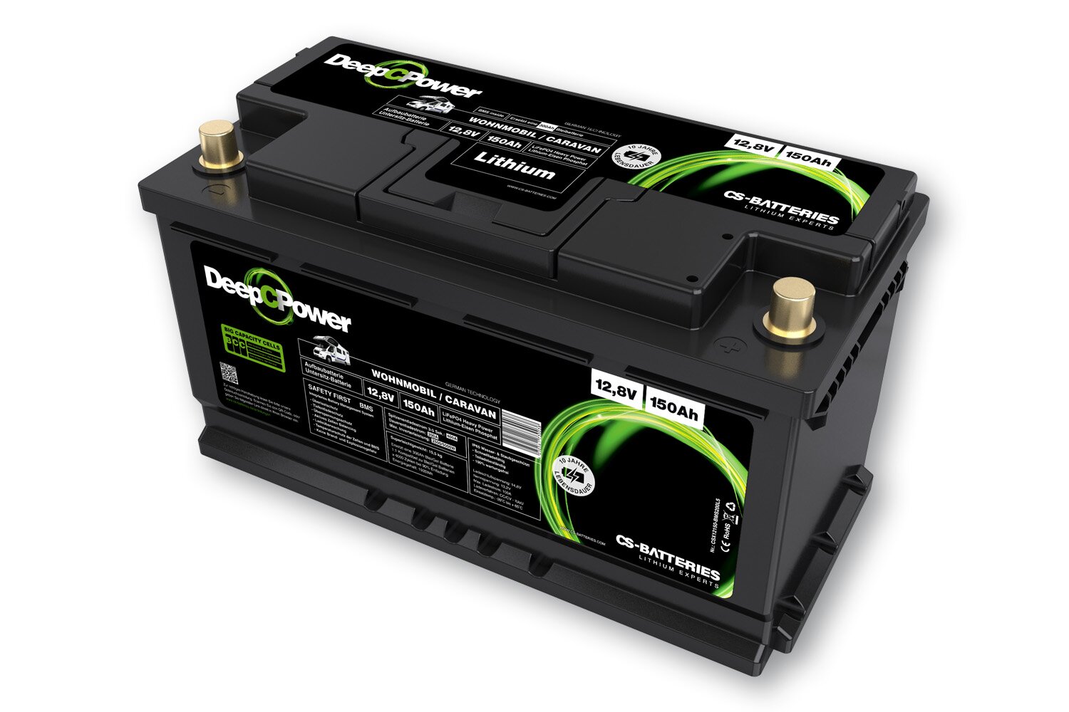 Deep C Power 12V 150Ah LiFePO4 Batterie für Ducato, Ford, PSA, TGE Caravan