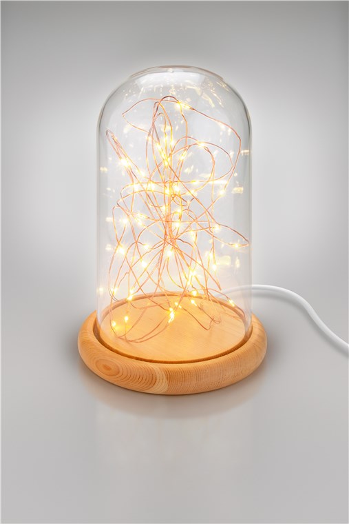 Glasglocke mit LED-Micro-Lichterkette