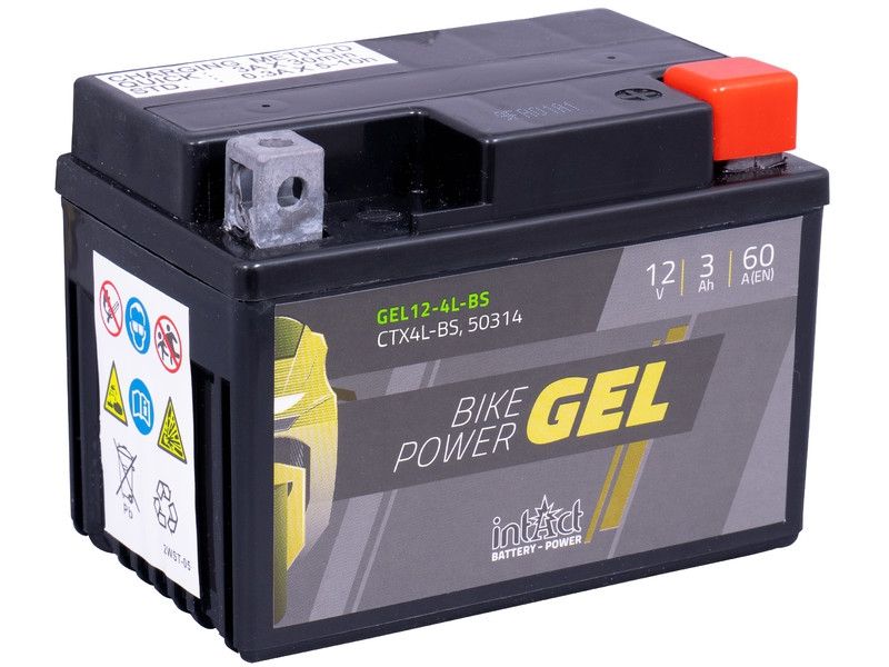 Intact GEL12-4L-BS GEL-Motorradbatterie ersetzt GEL12-5Z-S 12V 3Ah