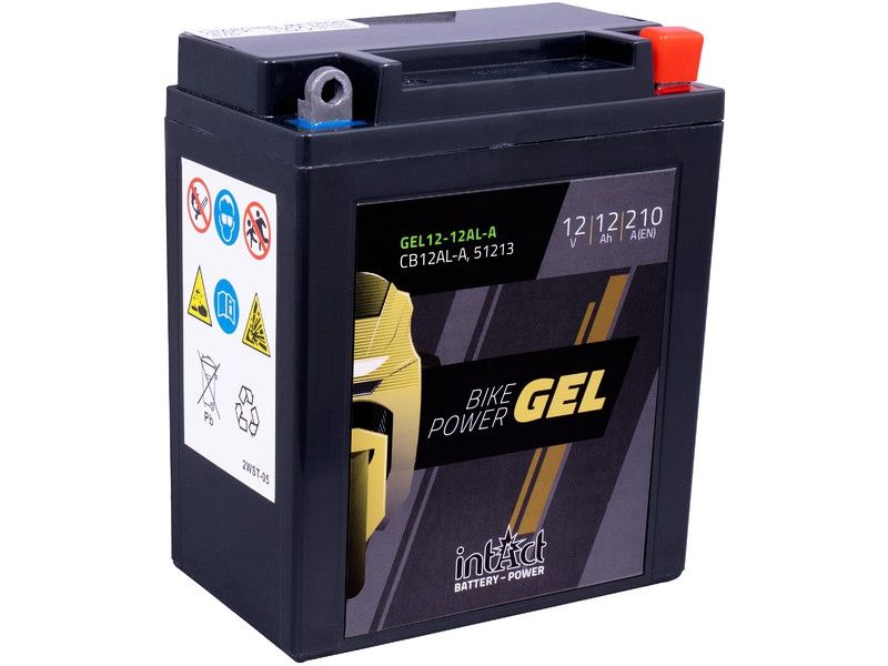 Intact GEL12-12AL-A GEL-Motorradbatterie ersetzt CB12AL-A2, YB12AL-A 12V 12Ah