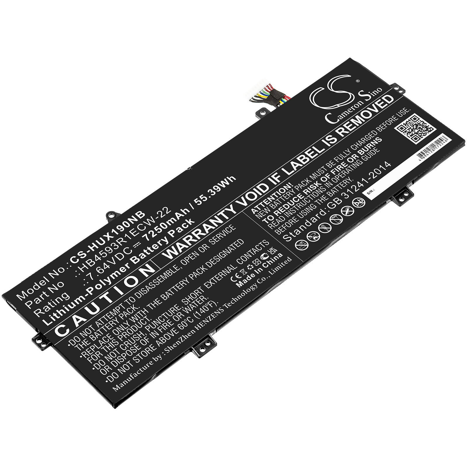 Akku ersetzt Huawei HB4593R1ECW-22 passend für MateBook X Pro 2020, VLT-W60