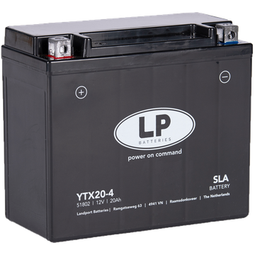 LP YTX20-4 SLA Motorradbatterie YTX20-BS, GEL12-20-BS, 82001, 82004 12V 20Ah