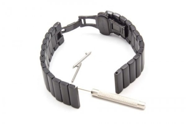 Armband Edelstahl Schwarz matt passend für Samsung Gear S2