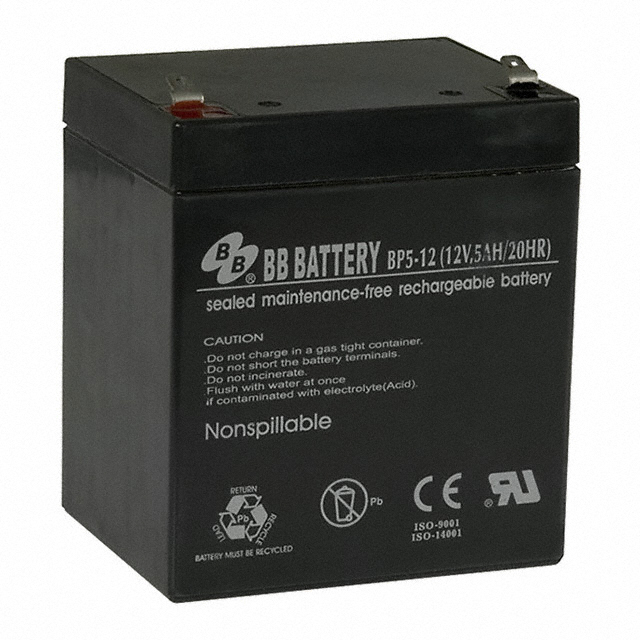 B.B. Battery BP5-12-T2, 12V 5Ah Bleiakku wie NP5-12, MP5-12, WP4.5-12