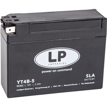 LP YT4B-5 SLA Motorradbatterie YT4B-BS, CT4B-BS, DIN 50302, 50420 12V 2.3Ah