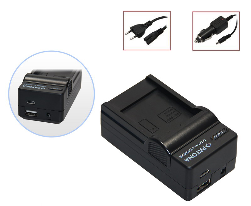 4in1 Ladegerät für Panasonic CGA-S006E, CGR-S006A/1B, DMW-BMA7, BP-DC5