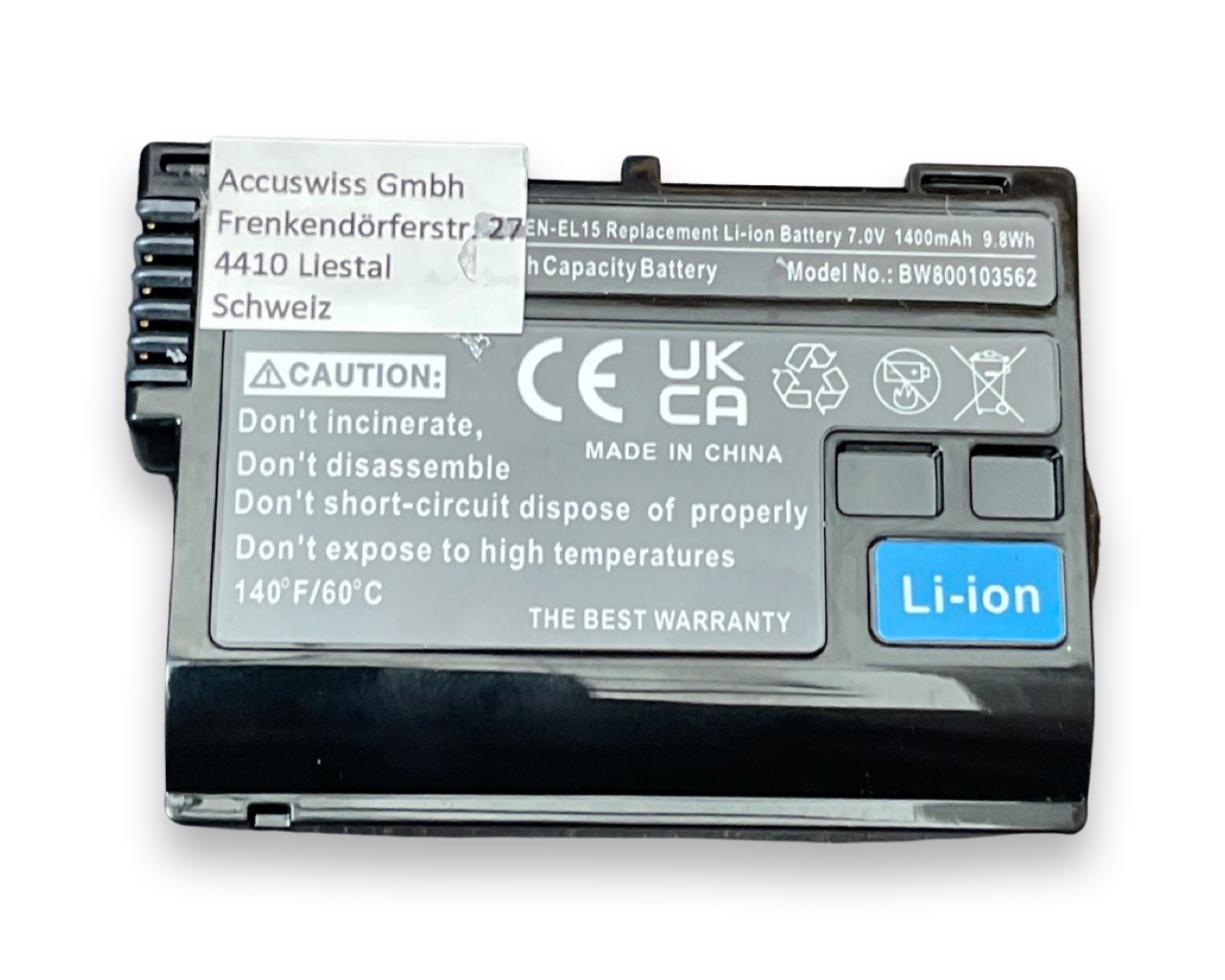 Akku ersetzt Nikon EN-EL15, VFB10702, EN-EL15A, EN-EL15B, EN-EL15C 1400mAh