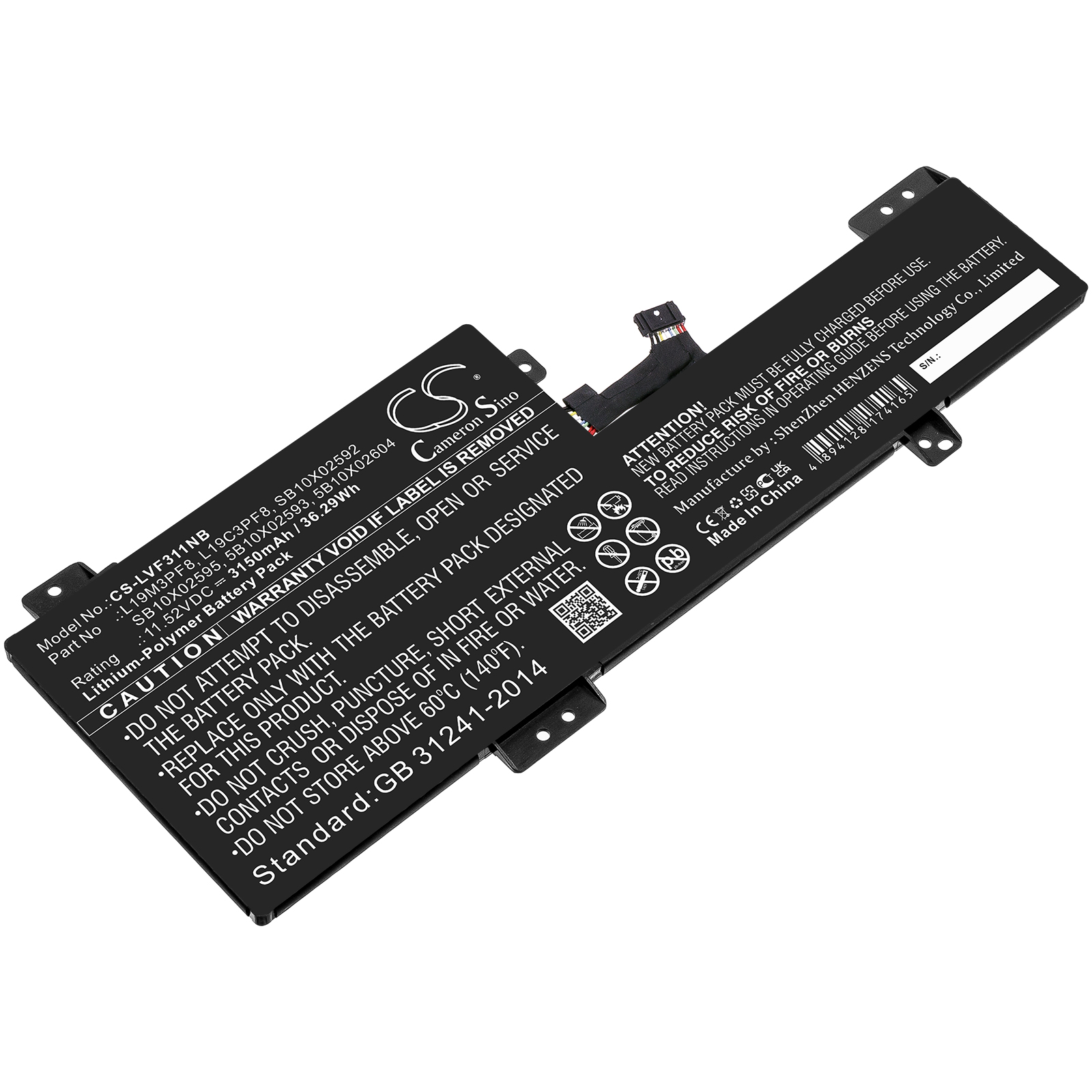 Akku ersetzt L19C3PF8, L19M3PF8 passend für Lenovo Flex 3-11IGL05,IdeaPad Flex 3