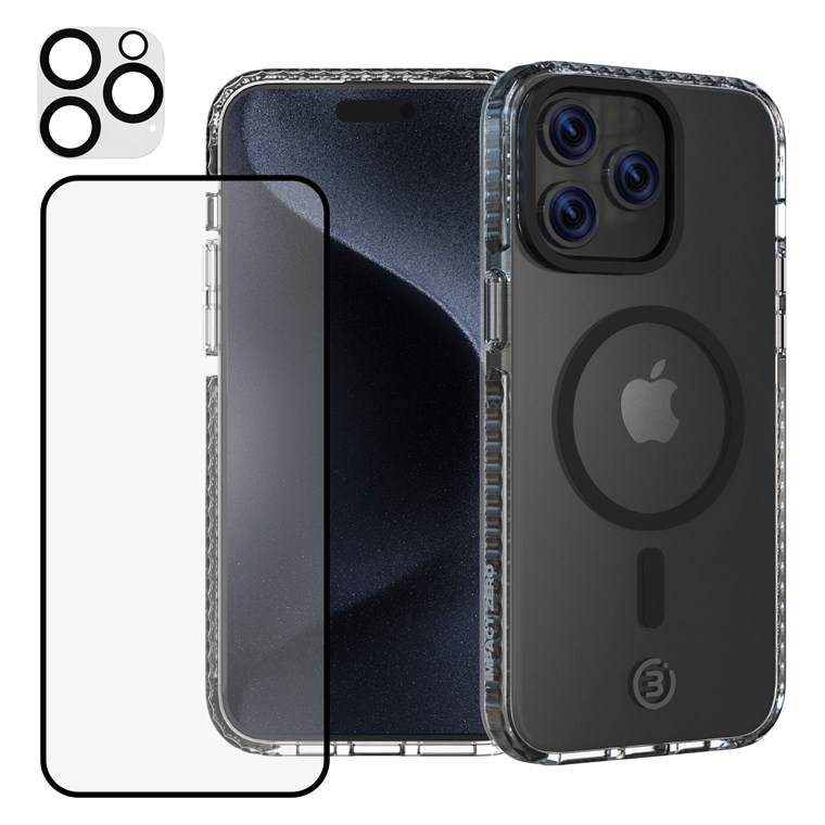 Impact Zero Handyhülle 3in1-Set, iPhone 15 Pro Max, transparent