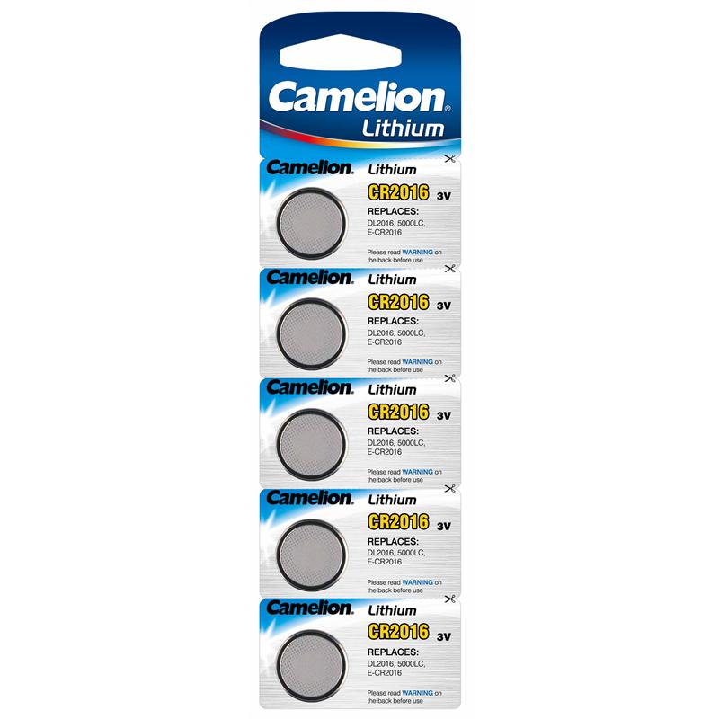 Camelion CR2016, KL2016, SB-T11 Knopfzellen Batterie 5er Packung