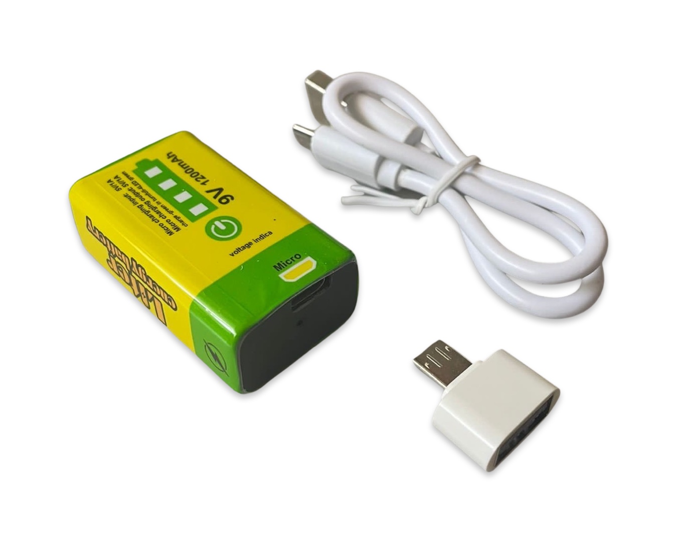 Liter USB-8.4V-1200, 9V Block, 6F22, 600mAh Li-Ion, USB Ladefunktion, Powerbank