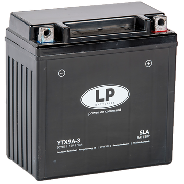 LP YTX9A-3 SLA Motorradbatterie DIN 50915, CB9L-B 12V 9Ah