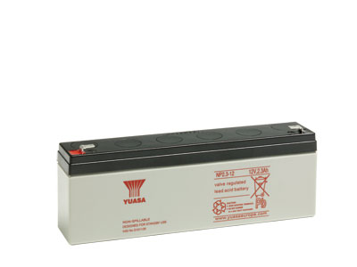Yuasa NP2.3-12, 12V 2.3Ah Blei-Akku, Faston 4.8mm