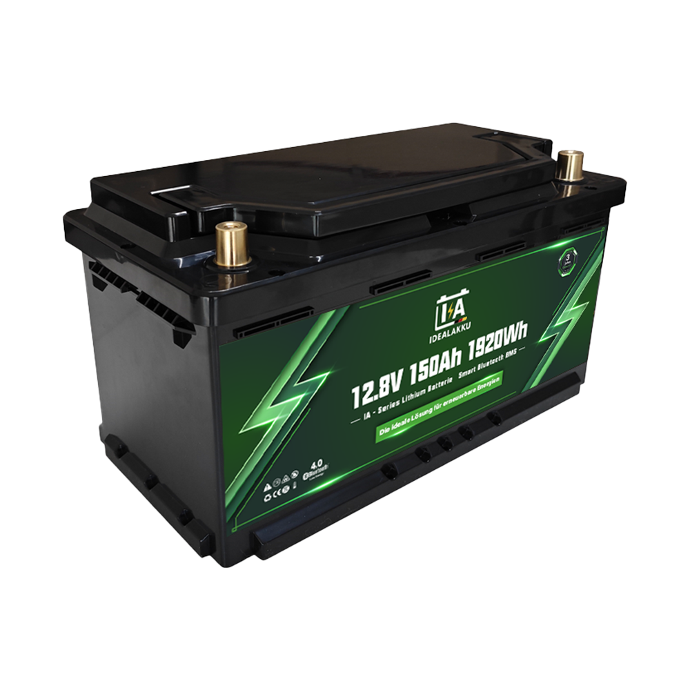 Idealakku IA 12V 150Ah LiFePO4 Akku, 355x175x188mm, mit Bluetooth