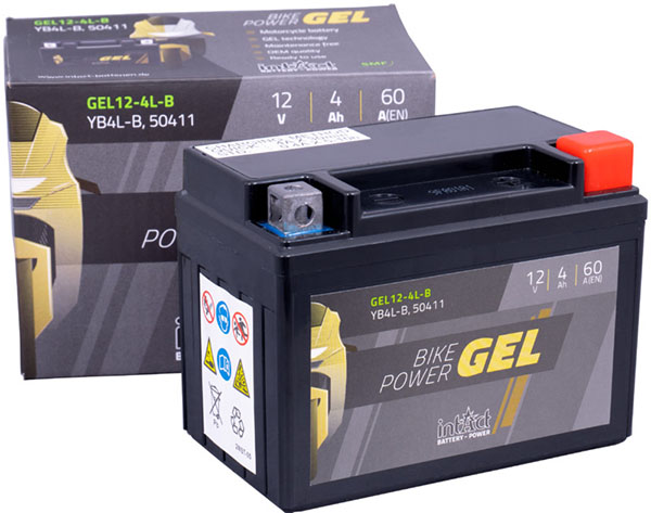 GEL-Motorradbatterie Intact GEL 12-4L-B, YB4L-B, 50411 12V 4Ah