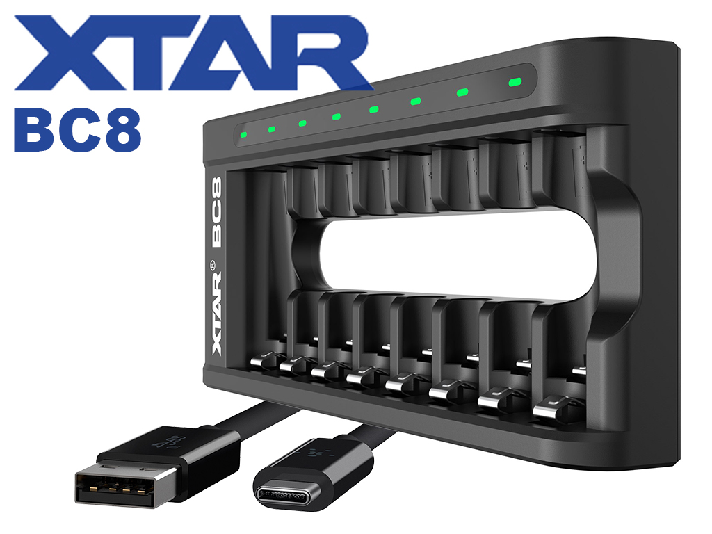 Xtar L8 Ladegerät für AA/AAA 1.5V Li-Ion, Ni-MH Akkus