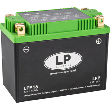 LP LFP16 LiFePo4 ersetzt YB16-B, YB16CL-B, 12Y16A-3B Batterie 12V 300CCA