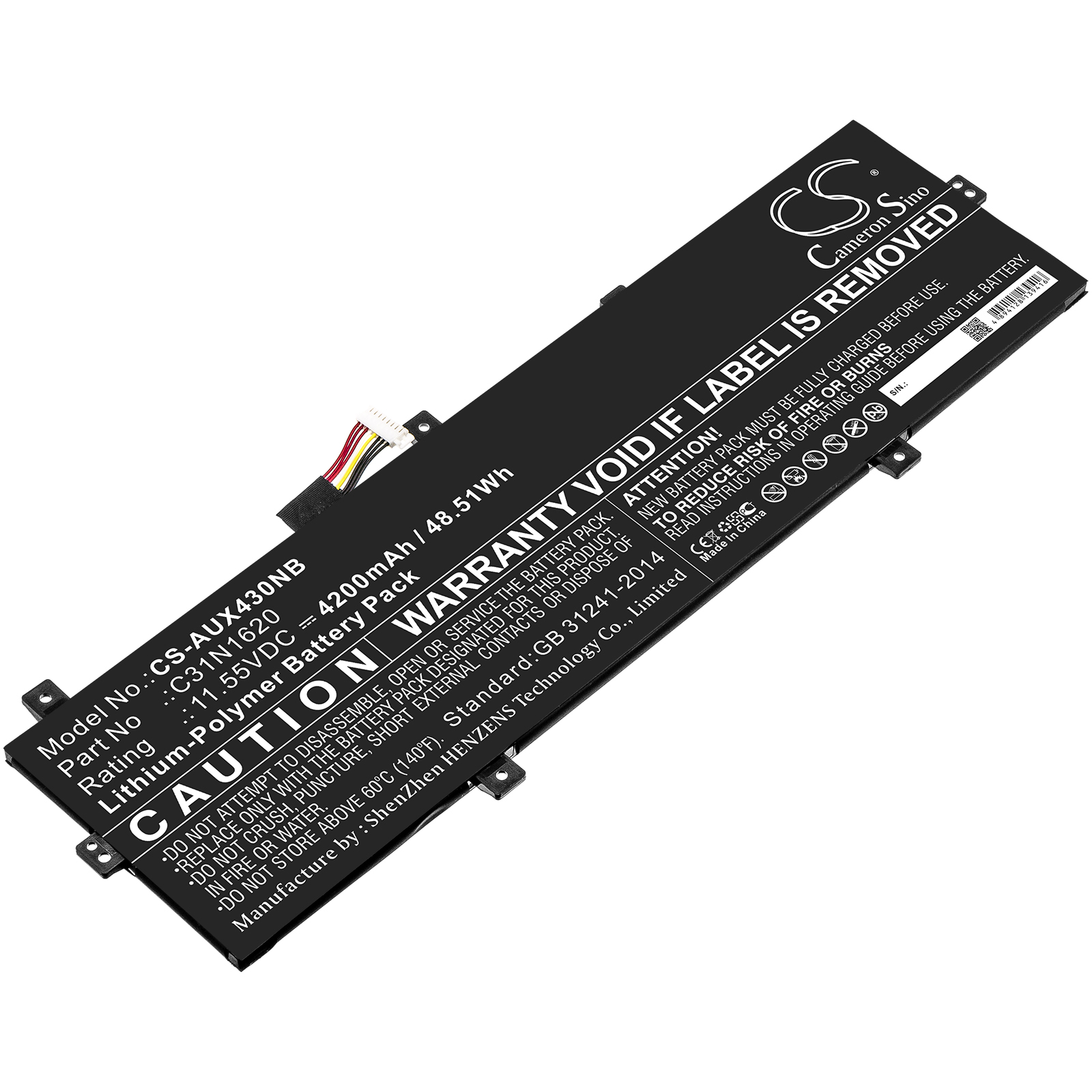 Akku ersetzt C31N1620 passend für Asus ZenBook UX430UQ, BX430UA, UX430UN