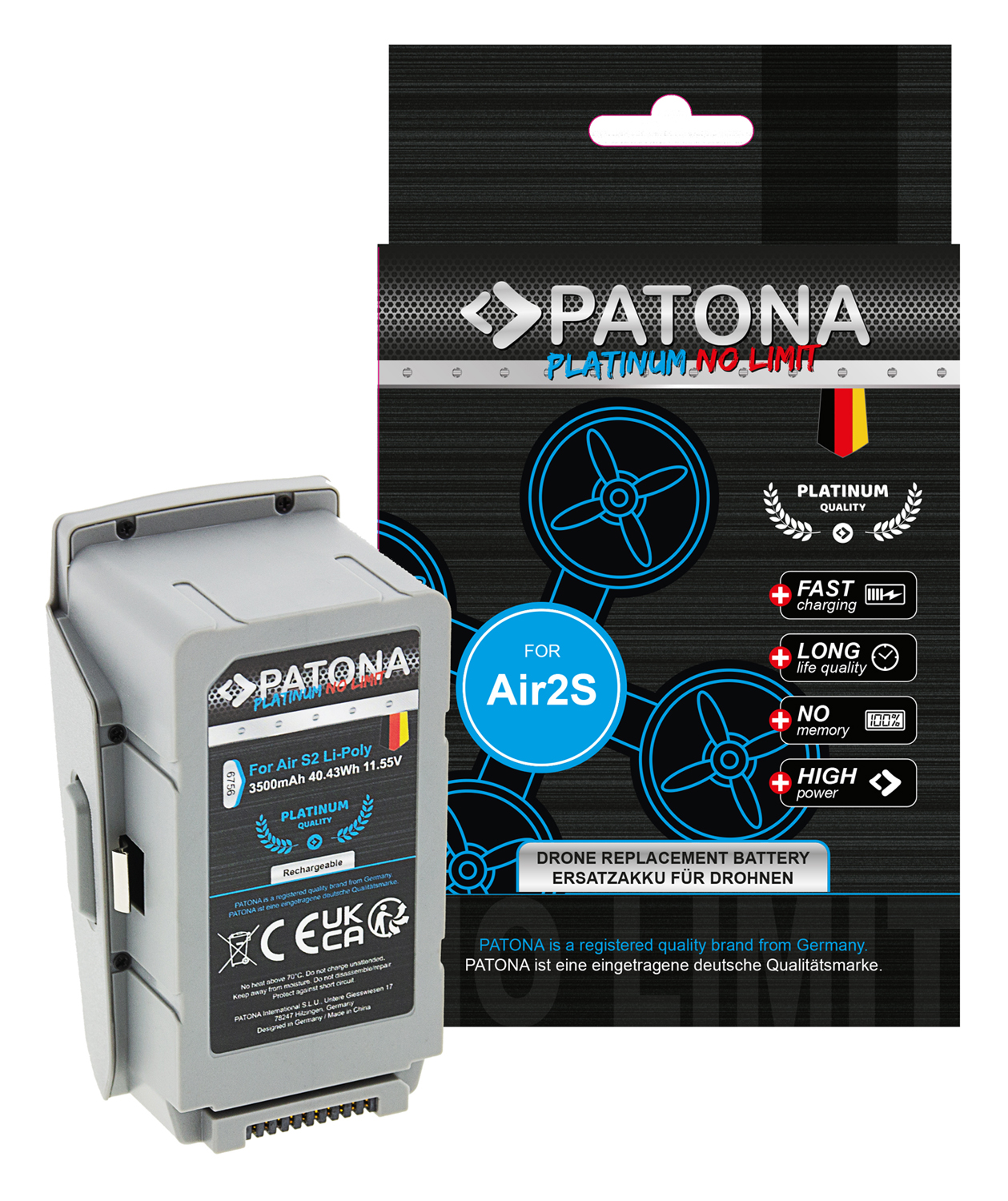 Akku ersetzt DJI PB2-3500mAh-11.55V passend für DJI Mavic Air 2, Air 2S