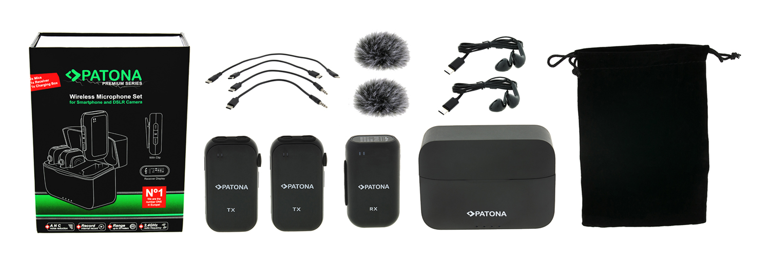 Drahtloses Mikrofonsystem für Smartphones und DSLR Kameras