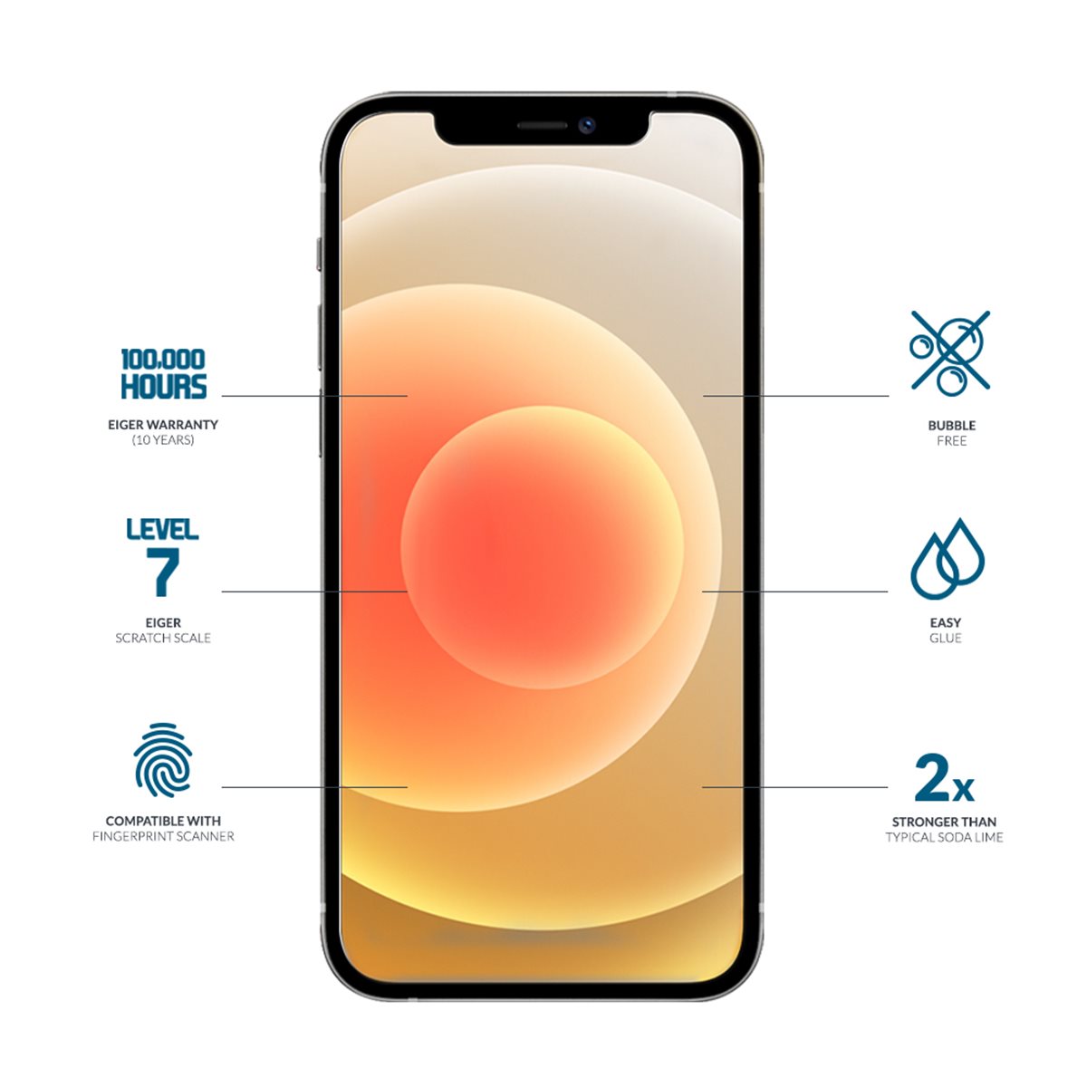 EIGER APPLE IPHONE 12/12 PRO DISPLAY-GLAS 2.5D GLASS CLEAR