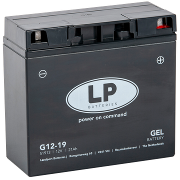 LP L12-19 GEL-Motorradbatterie 51913, HJ51913-FP, 519013017, 12C16A-3B 12V 21Ah
