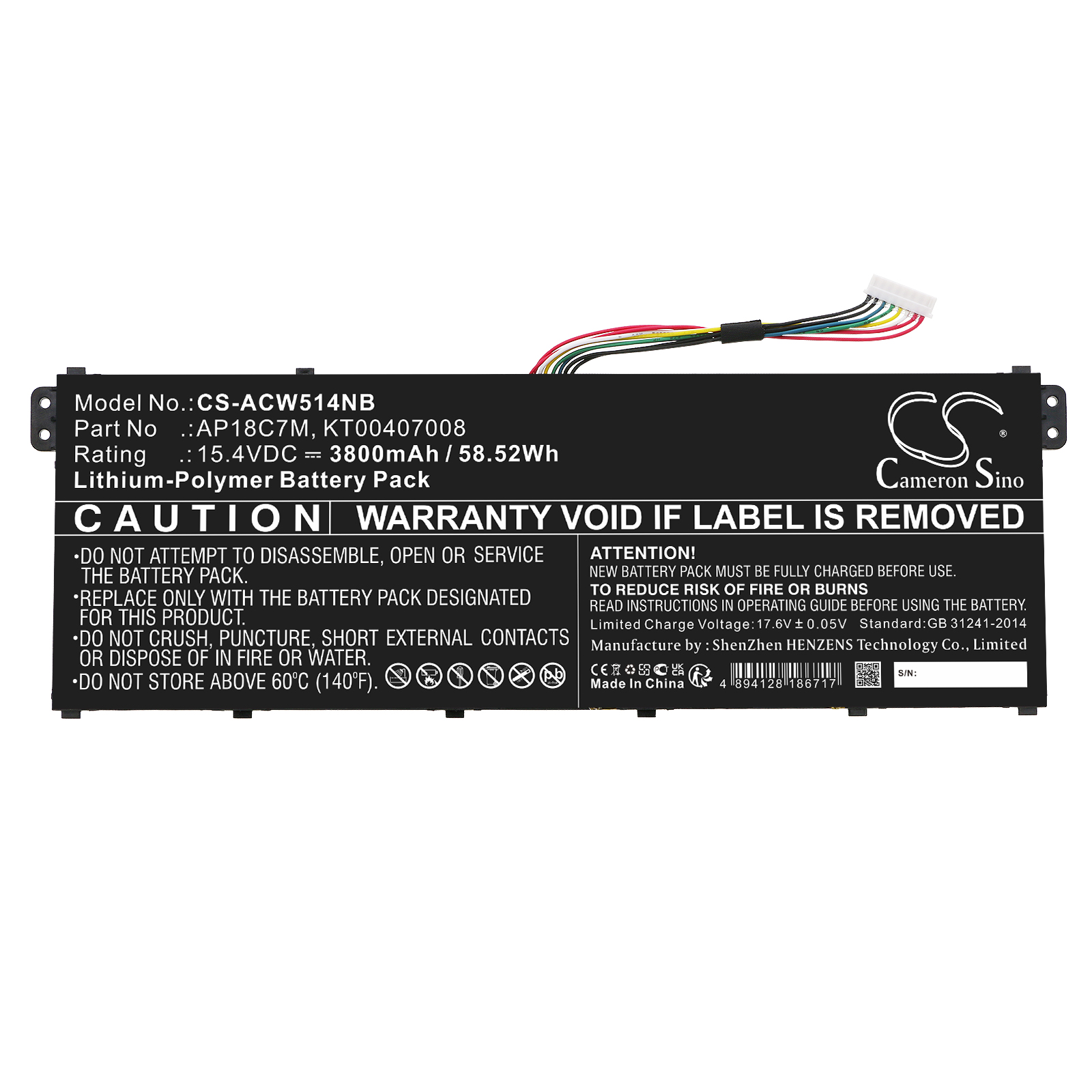 Akku passend für Acer Spin 5 SP513-55N, Swift 3 SF313-52, Swift 3 SF316-51 3800mAh