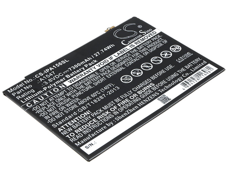 Akku passend für Apple iPad Air 2 A1566, A1567 ersetzt A1547 7340mAh