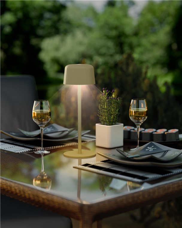 Kabellose LED-Tischleuchte, Grösse S, 25 cm, beige
