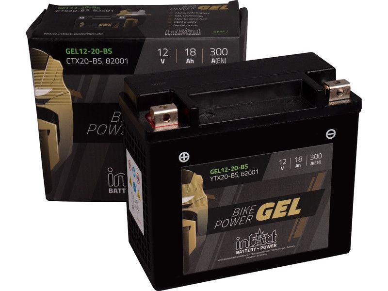 Intact GEL12-20-BS GEL-Motorradbatterie ersetzz YTX20-BS, YTX20H-BS 12V 18Ah
