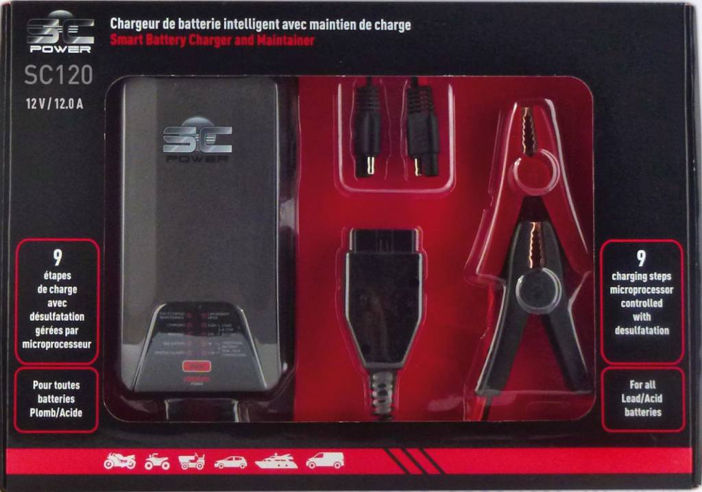 SC Power SC120 12V OBDII Ladegerät für Autobatterien
