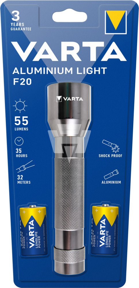 Varta Aluminium Light F20 Pro, 2x AA Batterien