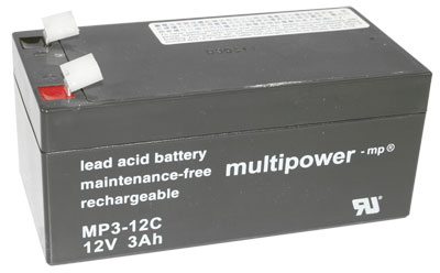 Multipower MP3-12C Bleiakku Zyklenfest, 12V 3Ah Fa
