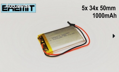 Akku 503450, 053450 3.7V 1000mAh Li-Polymer mit Kabel ohne Stecker