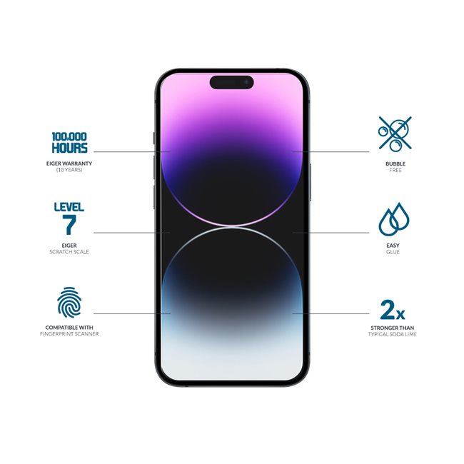 EIGER APPLE IPHONE 14/13/13 PRO DISPLAY-GLAS (1ER-PACK)MOUNTAIN GLASS 2.5D KLAR