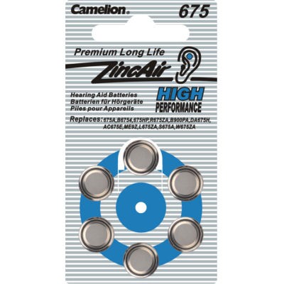 Camelion 675 Zink-Luft Hörgerätebatterie 1.4V  im 6er Pack