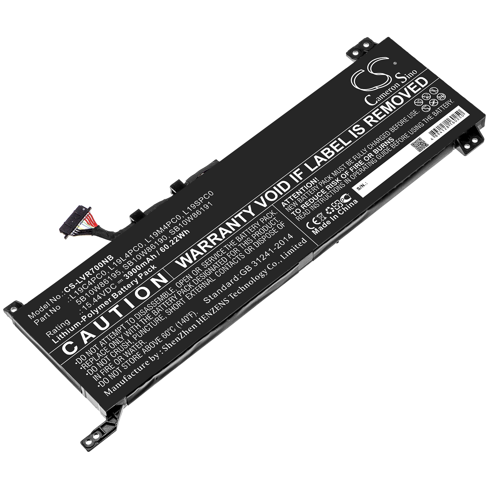 Akku ersetzt Lenovo L19C4PC0, L19L4PC0 passend für Legion 5 15IMH05H, R7000 2020