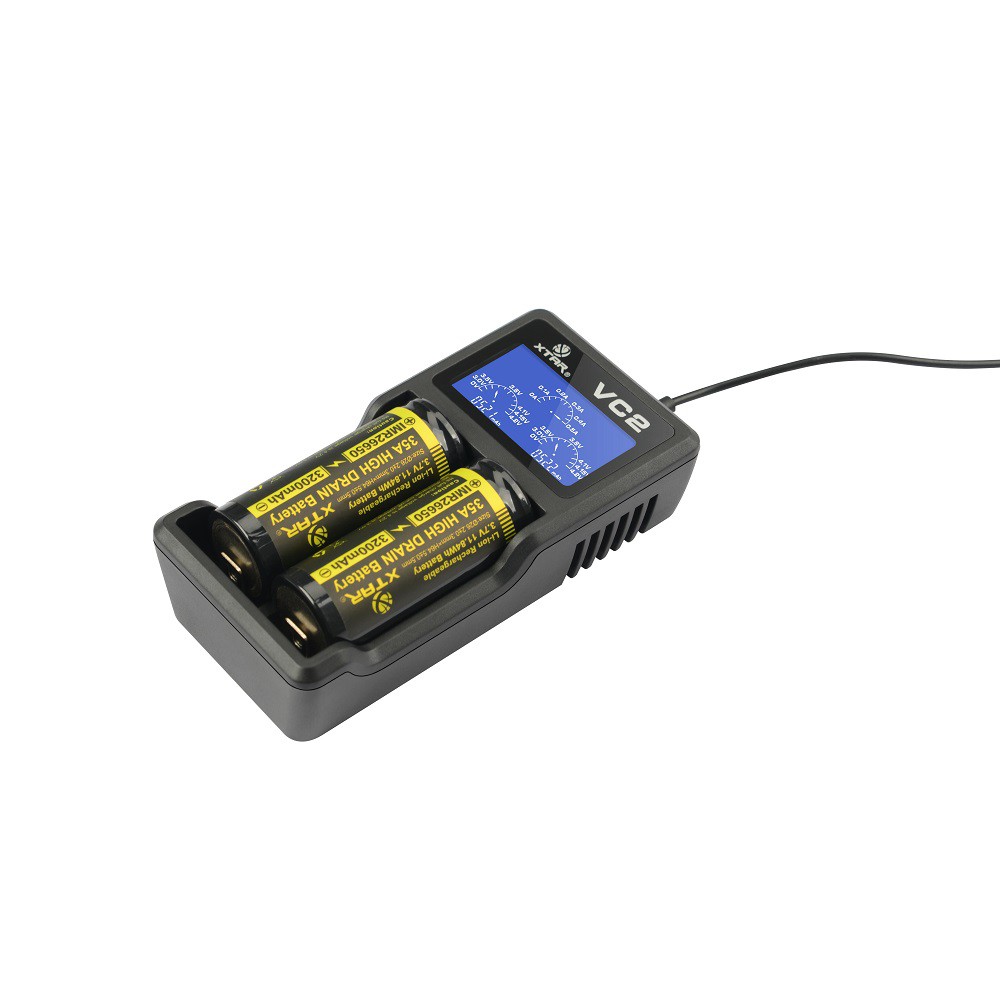 Xtar VC2 Ladegerät für Li-Ion 16340, 18650, 21700 Akkus