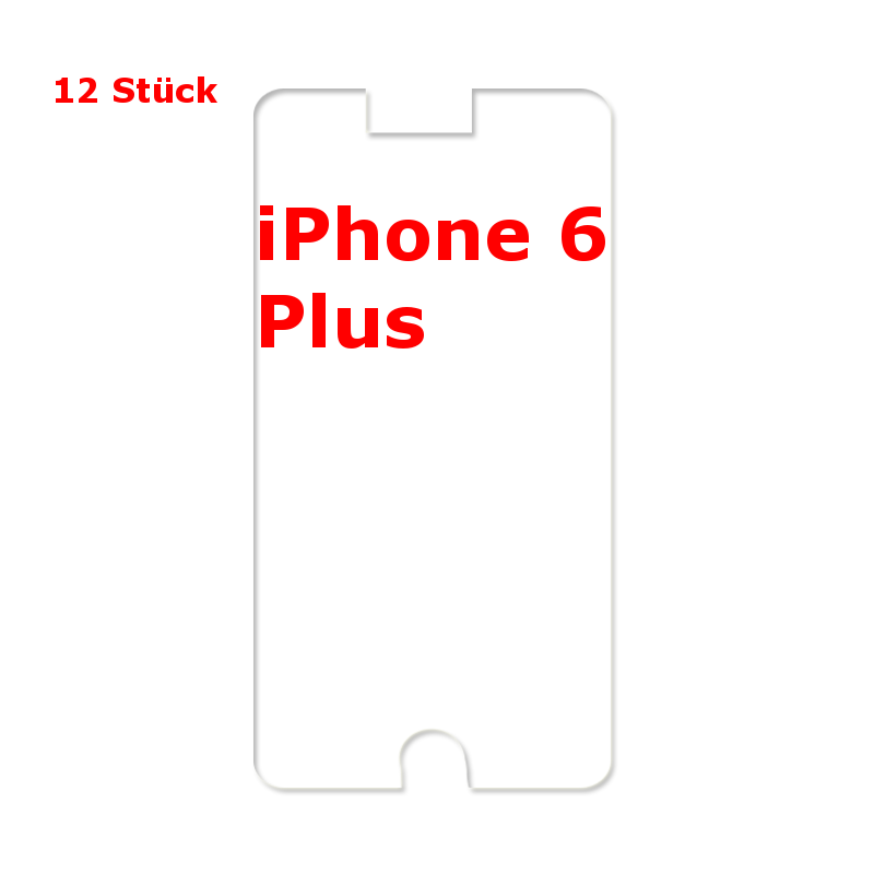 Displayschutzfolie für iPhone 6 Plus / 6S Plus, 12er Pack