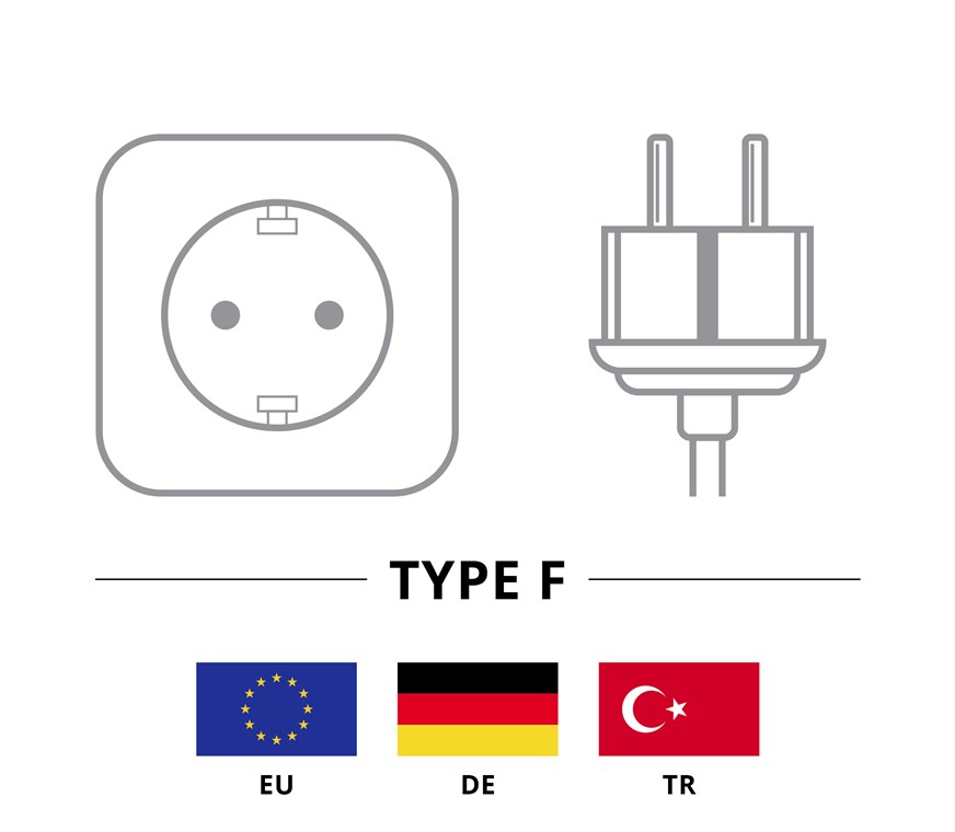 Netzkabel Outdoor, 10 m, Schwarz