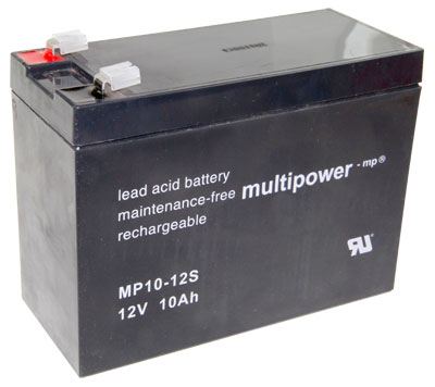 Multipower MP10-12S Bleiakku, 12V 10Ah Faston 4.8m